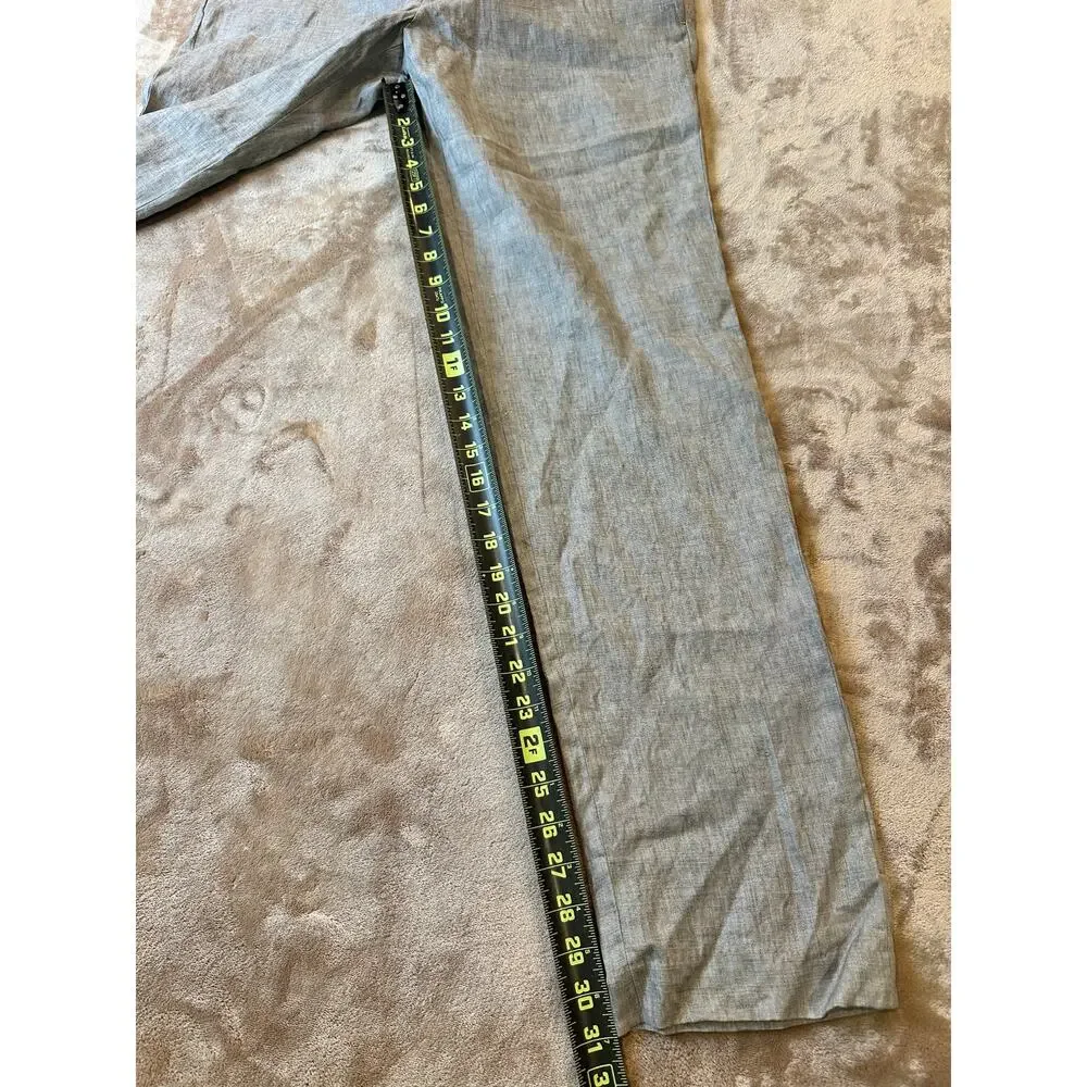 Robert Graham EST 01 100% Linen Gray Dress Pants Men's 34R